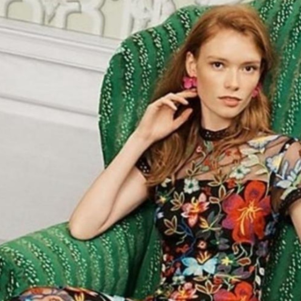 Vone Janine Embroidered Floral Dress